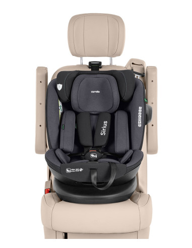 CRL-8808-HAGREY,Scaun auto rotativ 360° Carrello SIRIUS i-SIZE R129/03 40-150 cm ISOFIX+Top Tether Harbor Grey