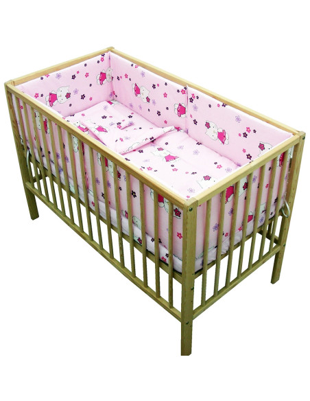 LENHKF5R,Lenjerie patut Hubners Kitty Floricele 5 piese roz LENHKF5R,Lenjerie patut Hubners Kitty Floricele 5 piese roz