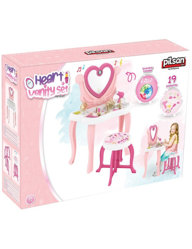 PL-06-047-PK2,Masuta de machiaj pentru copii Plisan Heart PL-06-047-PK2, Pink