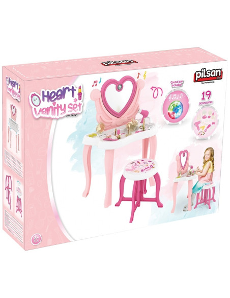 PL-06-047-PK2,Masuta de machiaj pentru copii Plisan Heart PL-06-047-PK2, Pink