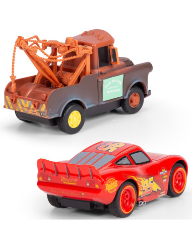 S203084036,Set masine Jada Toys RC Cars Lightning McQueen + Mater Twin Pack 1:32 14 cm cu telecomanda
