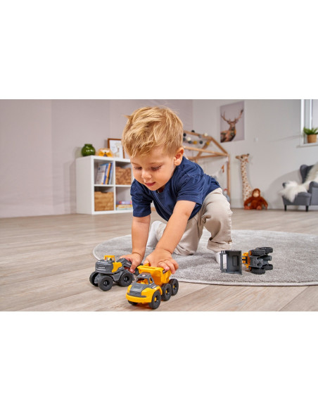 S203722015,Set Dickie Toys Construction Set cu 3 vehicule 16 cm