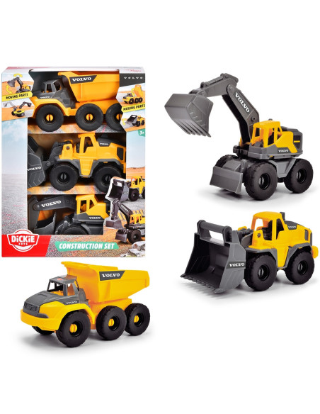 S203722015,Set Dickie Toys Construction Set cu 3 vehicule 16 cm