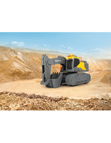 S203723008,Excavator Dickie Toys Volvo Tracked Excavator 23 cm cu lumini si sunete