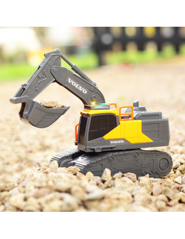 S203723008,Excavator Dickie Toys Volvo Tracked Excavator 23 cm cu lumini si sunete