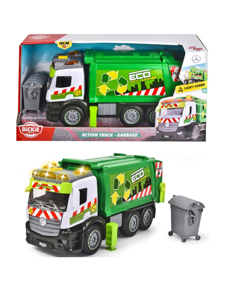 S203745014,Masina de gunoi Dickie Toys Action Truck Garbage 26 cm cu lumini si sunete