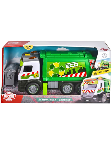 S203745014,Masina de gunoi Dickie Toys Action Truck Garbage 26 cm cu lumini si sunete