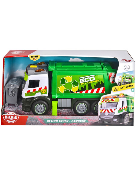 S203745014,Masina de gunoi Dickie Toys Action Truck Garbage 26 cm cu lumini si sunete