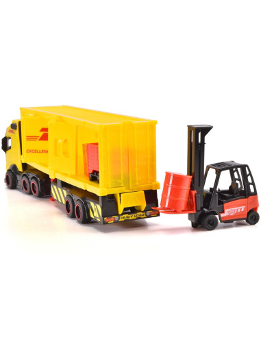 S203747018,Camion Dickie Toys DHL Heavy Truck 35 cm cu lumini si sunete