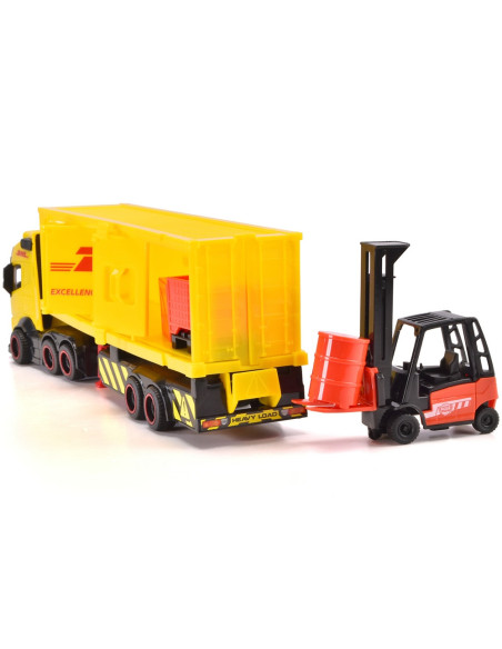 S203747018,Camion Dickie Toys DHL Heavy Truck 35 cm cu lumini si sunete