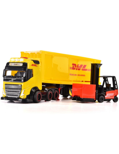 S203747018,Camion Dickie Toys DHL Heavy Truck 35 cm cu lumini si sunete