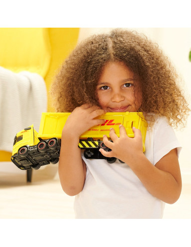 S203747018,Camion Dickie Toys DHL Heavy Truck 35 cm cu lumini si sunete
