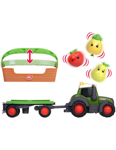 S204115010,Tractor Simba ABC Freddy Fruit Trailer 30 cm cu lumini, sunete, remorca si figurine