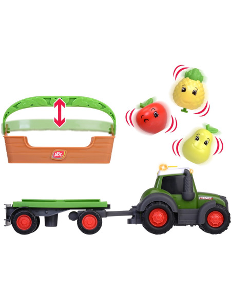 S204115010,Tractor Simba ABC Freddy Fruit Trailer 30 cm cu lumini, sunete, remorca si figurine