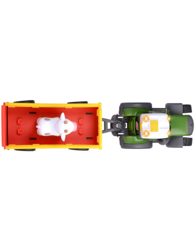 S204115011,Tractor Simba ABC Fendt Animal Trailer 30 cm cu lumini, sunete, remorca si figurina