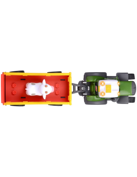 S204115011,Tractor Simba ABC Fendt Animal Trailer 30 cm cu lumini, sunete, remorca si figurina