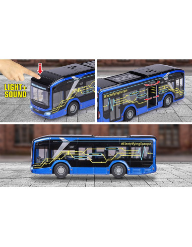 S213743008,Autobuz Majorette MAN Lion's City 10 E 22,5 cm cu lumini si sunete
