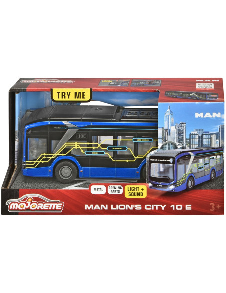 S213743008,Autobuz Majorette MAN Lion's City 10 E 22,5 cm cu lumini si sunete