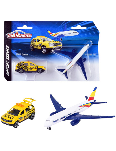 S212057715SRO,Set Majorette Dacia Duster Airport cu o masinuta si un avion