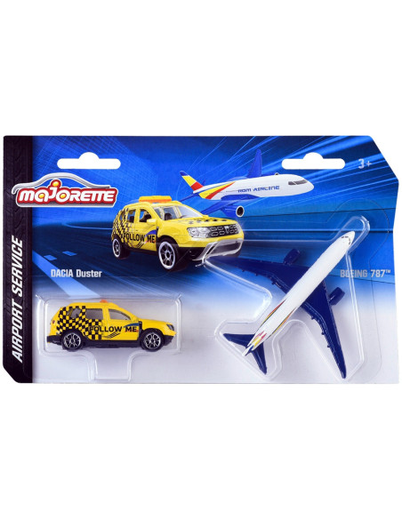 S212057715SRO,Set Majorette Dacia Duster Airport cu o masinuta si un avion