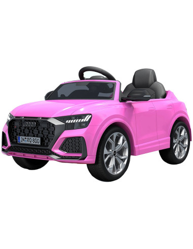 ELKAUQ8R24P,Masinuta electrica Chipolino Audi RS Q8 cu scaun din piele si roti EVA pink