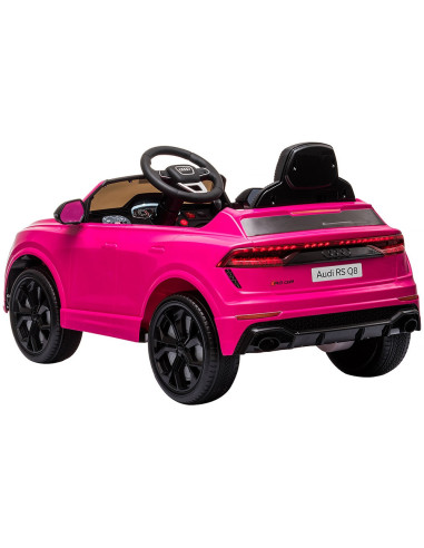 ELKAUQ8R24P,Masinuta electrica Chipolino Audi RS Q8 cu scaun din piele si roti EVA pink
