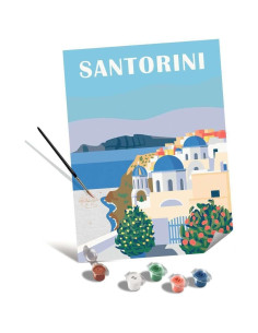 RVSPBN23906,Ravensburger - Pictura pe numere Tablou Canvas Santorini 2