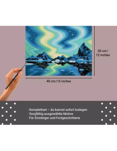 RVSPBN23907,Ravensburger - Pictura pe numere Tablou Canvas Aurora Boreala 2