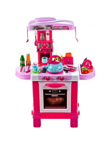 VV-008-939,Bucatarie Pentru Fetite Malplay Cu Electrocasnice Ceainic Si Accesorii Lumini Si Sunete