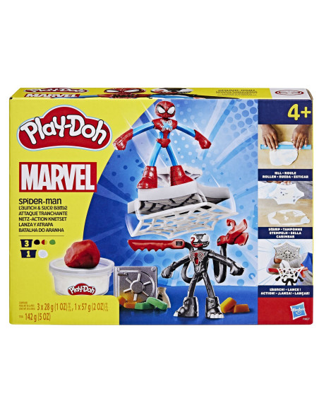 F9827,Play Doh Spiderman Set 2 Figurine Batalie Cu Lansator Si Sulita