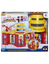 F8842_F9351,Spidey Si Prietenii Extraordinari Scena De Joaca Turnul Lui Iron Man Si Figurina Iron Man 10cm