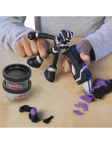 F9829_G0055,Play-doh Marvel Figurina Flexibila Cu Accesorii Black Panther 10cm