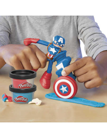 F9829_G0056,Play-doh Marvel Figurina Flexibila Cu Accesorii Captain America 10cm