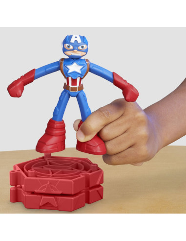 F9829_G0056,Play-doh Marvel Figurina Flexibila Cu Accesorii Captain America 10cm