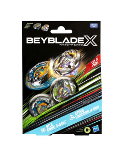 F9586_G0199,Beyblade X Pachet Duo Bite Croc 3-60lf Si Sting Unicorn 4-60p