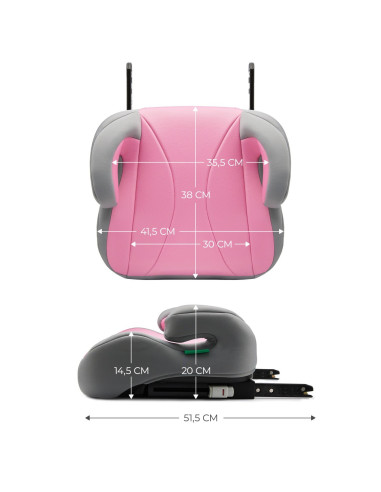 KCIBOO00PNK0000,Inaltator Auto Kinderkraft Boost, I-size 135-150 Cm, Rose Pink