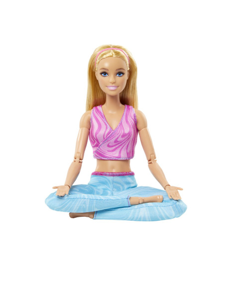 MTFTG80_HRH27,Papusa Barbie Made To Move Blonda Cu Top Roz