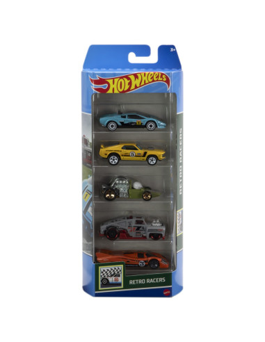 MT1806_HTV50,Set 5 Masini Hot Wheels Cu Design Retro Racers