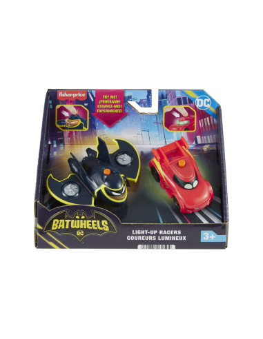 MTHML26,Fisher Price Batwheels Set 2 Masinute Cu Lumini Redbird Si Batwing Scara 1:55