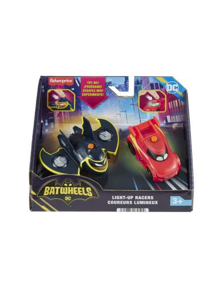 MTHML26,Fisher Price Batwheels Set 2 Masinute Cu Lumini Redbird Si Batwing Scara 1:55