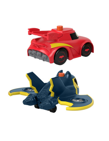 MTHML26,Fisher Price Batwheels Set 2 Masinute Cu Lumini Redbird Si Batwing Scara 1:55