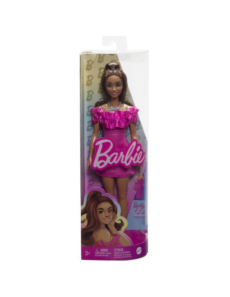 MTHRH15,Papusa Barbie Fashionista Satena Cu Rochie Roz