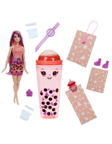 MTHTJ22,Barbie Pop Reveal Bubble Tea Papusa Barbie Mango Mochi