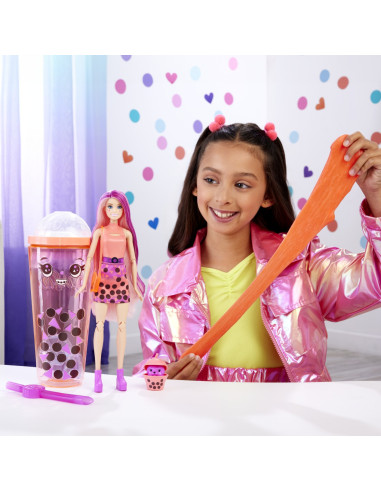 MTHTJ22,Barbie Pop Reveal Bubble Tea Papusa Barbie Mango Mochi