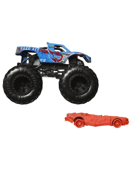 MTGRH81_HWN38,Hot Wheels Monster Truck Si Masinuta Metalica Race Ace