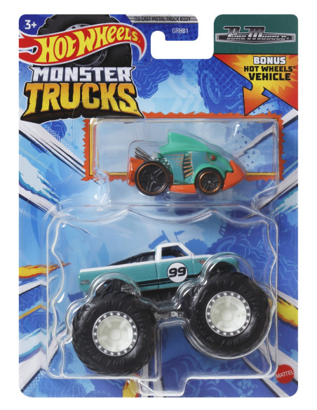 MTGRH81_HWN48,Hot Wheels Monster Truck Si Masinuta Metalica Pure Muscle
