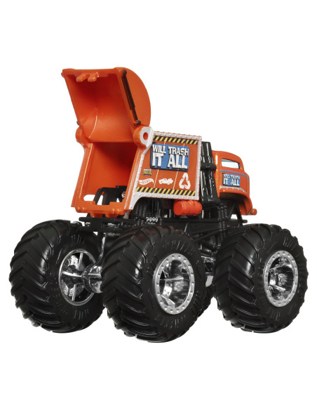 MTGRH81_HWN46,Hot Wheels Monster Truck Si Masinuta Metalica Will Trash It All
