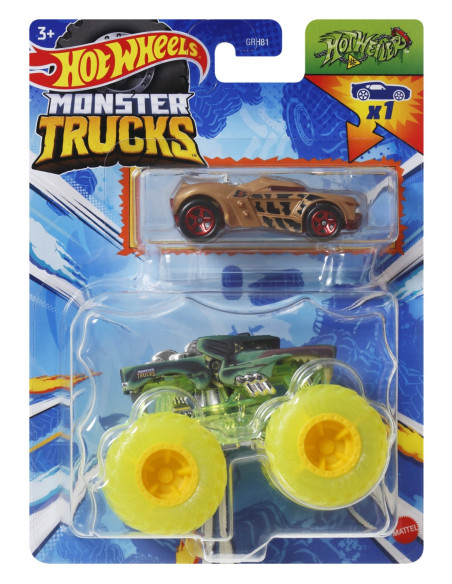 MTGRH81_HWN47,Hot Wheels Monster Truck Si Masinuta Metalica Hotweiler