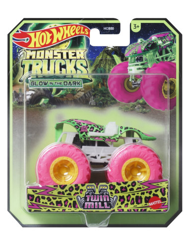 Hot Wheels Monster Truck Glow In The Dark Masinuta Twin Mill Scara 1:64