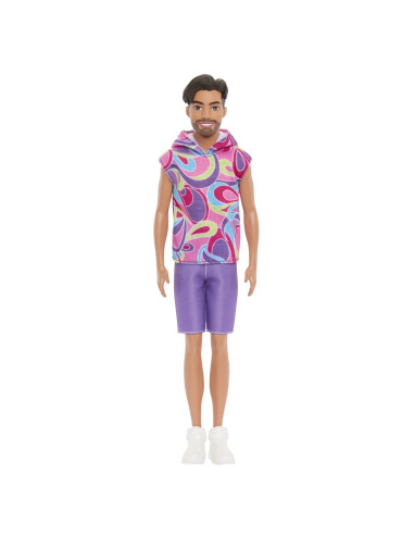 MTDWK44_HRH26,Barbie Papusa Baiat Fashionistas Brunet Cu Barba Si Tricou Cu Gluga